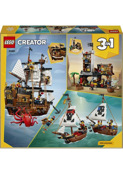 LEGO Creator 3’ü 1 Arada Ikonik Korsan Gemisi 31387 fırsatları