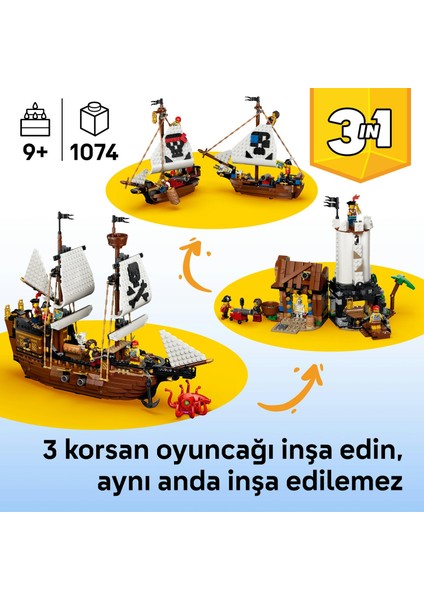 LEGO Creator 3’ü 1 Arada Ikonik Korsan Gemisi 31387 indirimleri