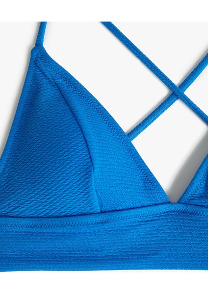 Üçgen Bikini Üstü Dokulu Çapraz Askılı Kaplı fiyatları
