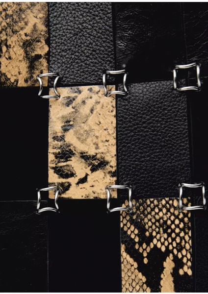 Patchwork Deri Shopper Çanta fırsatları