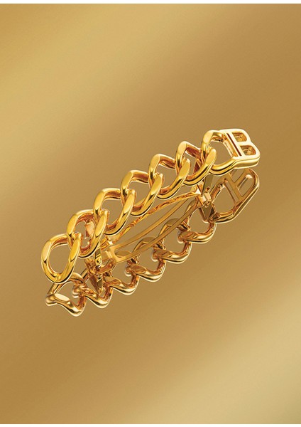 Gold Plated Barrette Chain Orta Boy Kadın Toka modelleri