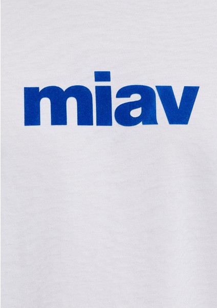 Miav Baskılı Beyaz Tişört 067153-620