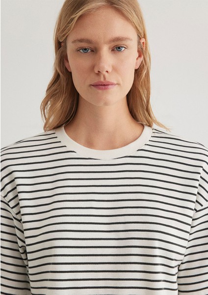 Çizgili Crop Tişört 1612700-85308 indirimleri