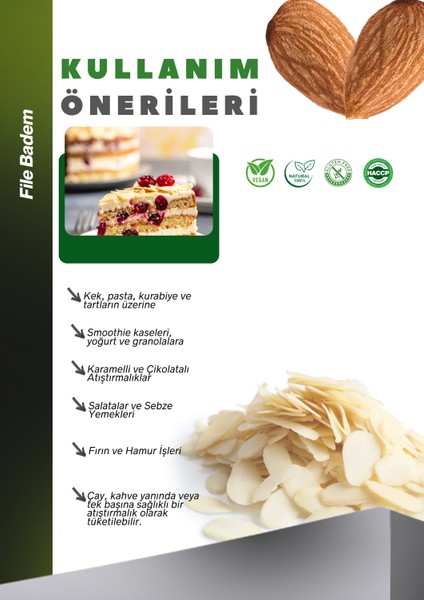 File Badem 250g Almond Flakes Taze Yeni Mahsül modelleri