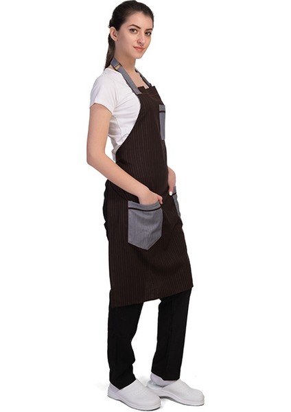 Barista Boydan Çizgili Kot Önlük fiyatları