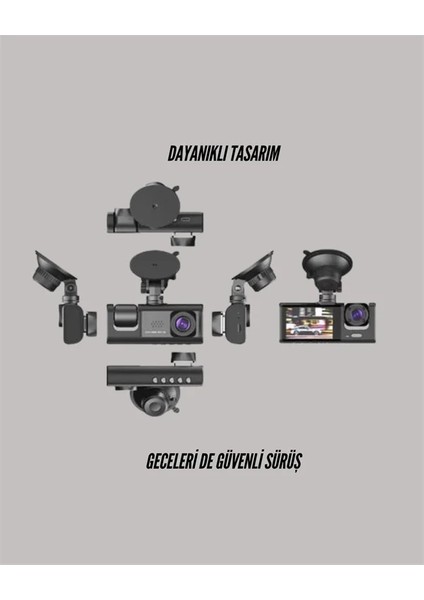 G-Sensörlü 3'lü Kayıtlı Araç Kamerası fiyatları