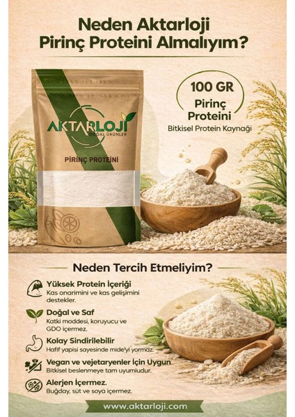 100 gr Pirinç Proteini Tozu %86 Protein – Şekersiz Bitkisel Protein / Rice Protein fırsatları