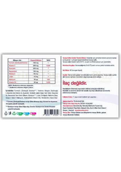 Curcumin Plus - Novasol Curcumin - 30 Kapsül - 2 Kutu fiyatları