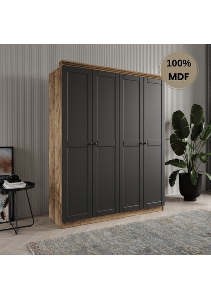 Dali 4 Kapılı Mdf Country Gardırop fiyatları