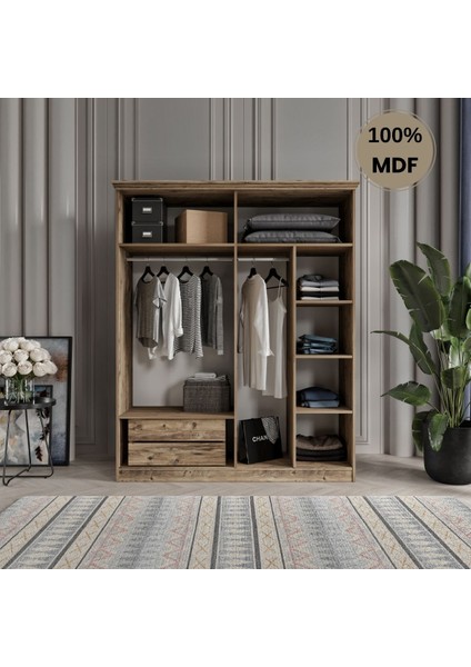 Dali 4 Kapılı Mdf Country Gardırop modelleri