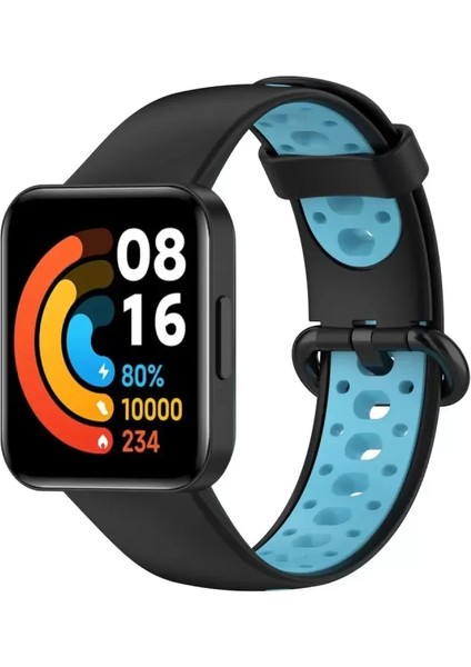 Bezos Watch 2 Spor Delikli Kordon - Siyah-Mavi Fiyatı