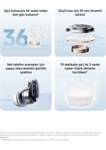Redmi Buds 6 Play Beyaz Kulakiçi Kulaklık- Gürültü Engelleme BT 5.4 TWS (Xiaomi TR Garantili) modelleri