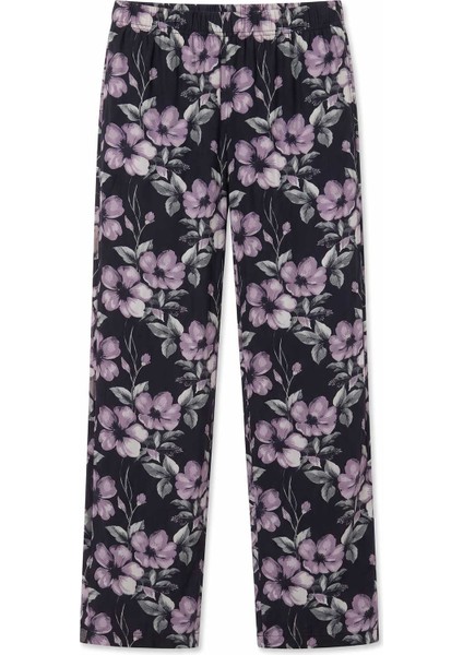 Kadın Viskon Çiçekli Alt Pijama Siyah modelleri