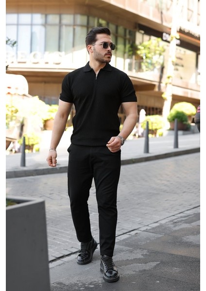 Erkek Fermuarlı Yakalı Kısa Kollu Tshirt fırsatları