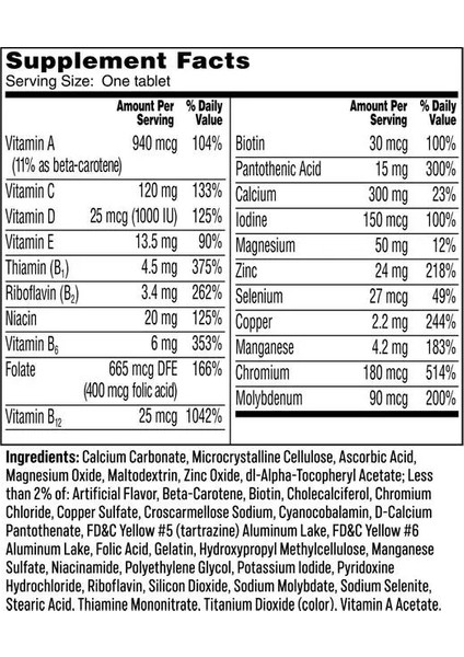 One A Day Women's 50+ Multivitamin 300 Tablet Vitamin ve Mineral Desteği fiyatları