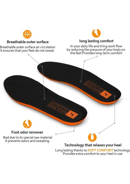 Sidelyasell Black Deer Hyper Boost Technology X30 Soft Comfort Siyah-Turuncu Ergonomik Tabanlık Turu fırsatları