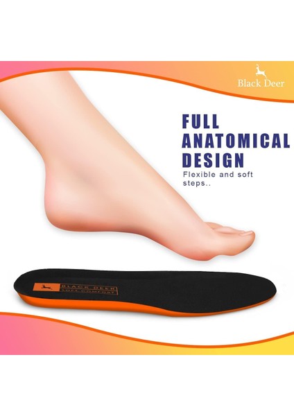 Sidelyasell Black Deer Hyper Boost Technology X30 Soft Comfort Siyah-Turuncu Ergonomik Tabanlık Turu indirimleri