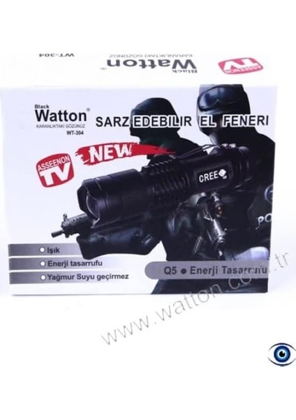 Watton WT-304 Mini Güçlü Şarjlı Pilli El Feneri fiyatları