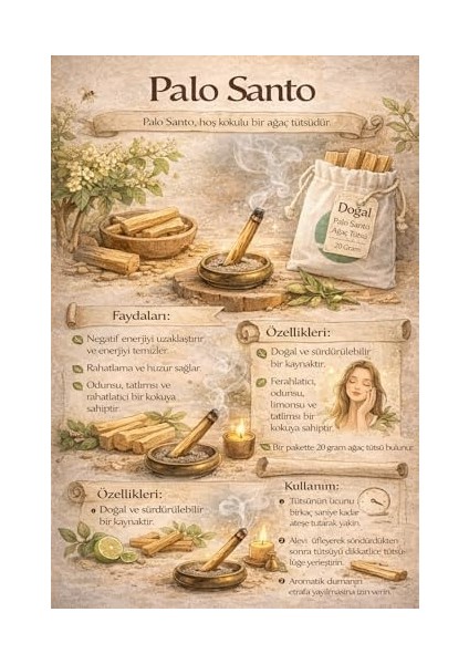 Palo Santo Ağaç Tütsü (20 Gr) fiyatları