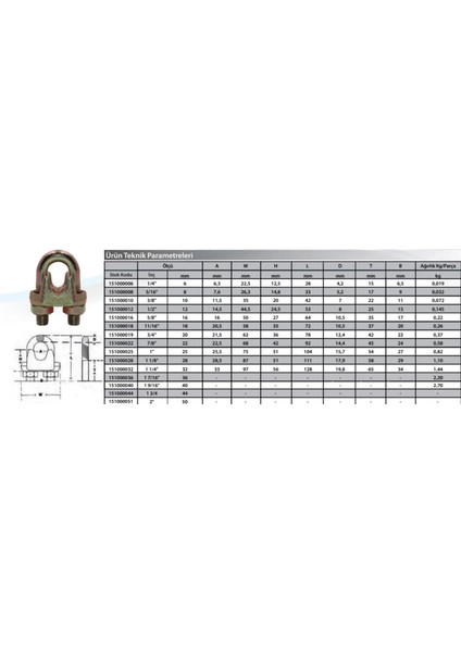 Mey Ithalat® M8 Klemens ( 5 Adet ) fiyatları