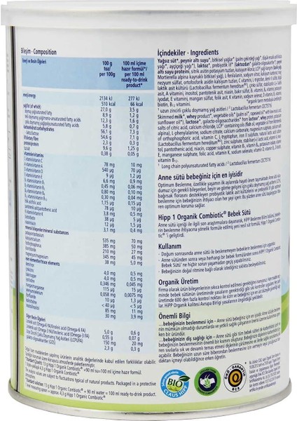 Buradabulabilirsin Hipp 1 Organik Combiotic Bebek Sütü 350 gr fırsatları