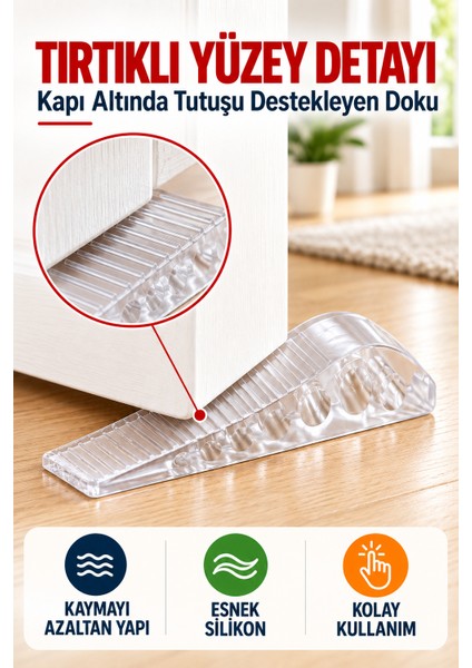 4 Adet Şeffaf Silikon Kapı Altı Stoperi Kaydırmaz Kapı Durdurucu 12 cm Kapı Sabitleyici indirimleri