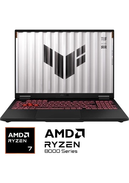 Asus TUF Gaming A16 FA608PP-RV15 AMD Ryzen 7 8745HX 16GB 512GB SSD RTX5070 Freedos 16" Taşınabilir Bilgisayar