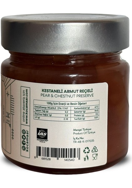 Kocamaar Çiftliği Kestaneli Armut Reçeli 280 gr modelleri