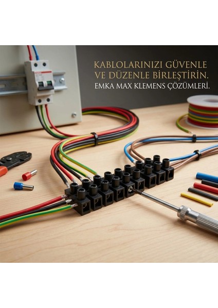50 Adet Siyah Plastik Sıra Klemens BX40 fiyatları