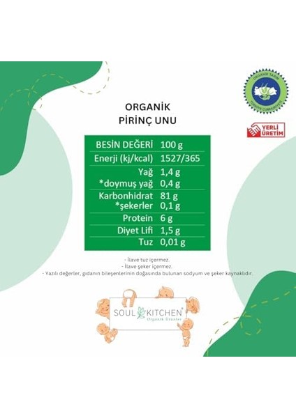Organik Pirinç Unu 300GR modelleri