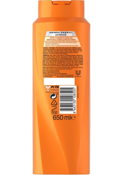 Prime Elidor Saç Bakım Şampuanı, Anında Onarıcı, 650 ml fiyatları