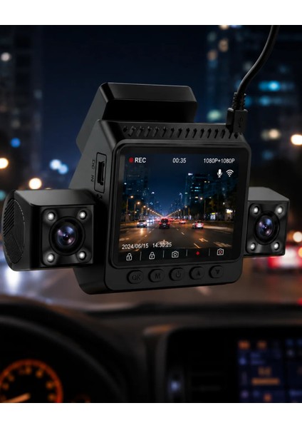 Renas Store Araç Içi Güvenlik Kamerası 4 Lensli Full Hd Kayıt Destekli Sistem