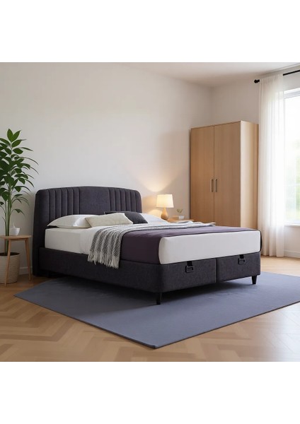 Canto Baza Antrasit Çift Kişilik 2'li Set Modern Tasarım ve Dayanıklı Yapı 140 x 190 cm