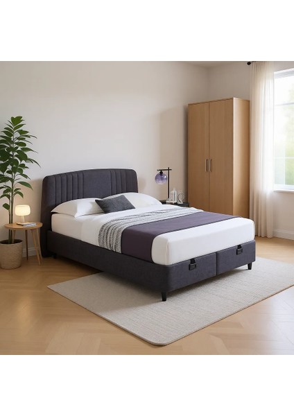 Canto Baza Antrasit Çift Kişilik 2'li Set Modern Tasarım ve Dayanıklı Yapı 140 x 190 cm