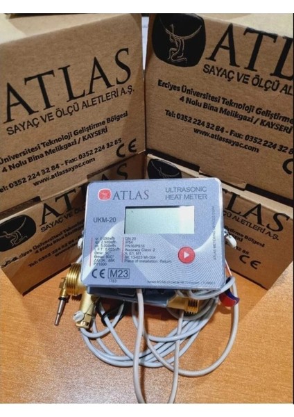 ATLAS UKM 20 Beyaz Ultrasonik Kalorimetre ile 0,03m3/h Başlangıç Debisi ve Uzun Ömür modelleri
