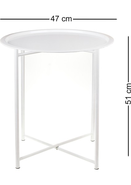 Beyaz Metal Orta Sehpa 46x52 cm Modern Tasarım ile Minimalist Stil Sunuyor fırsatları