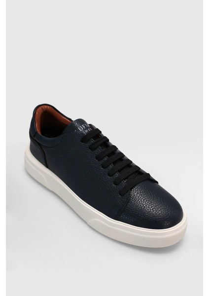 Tommy Siyah Erkek Deri Sneaker Ayakkabı Düz Tabanlı Günlük Kullanım İçin Tasarlandı