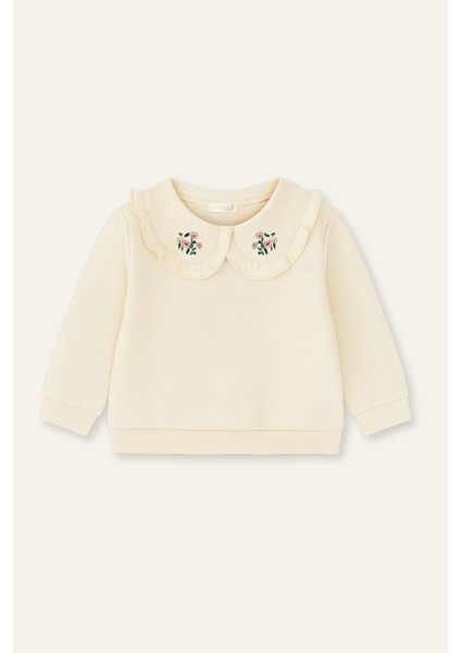 Kız Çocuk Yakası Nakışlı Sweatshirt fiyatları