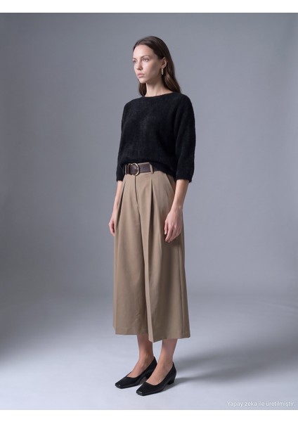 72796 Kemerli Culotte Pantolon-Bej fiyatları