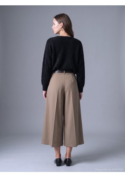 72796 Kemerli Culotte Pantolon-Bej modelleri