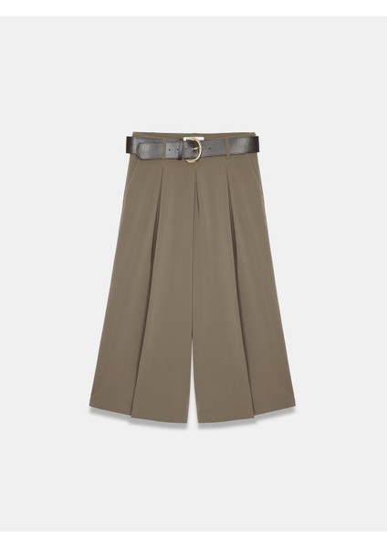 72796 Kemerli Culotte Pantolon-Bej indirimleri