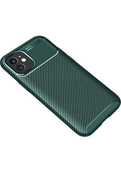 Apple iPhone 12 Mini Kılıf Auto Focus Karbon Kapak - Yeşil fiyatları