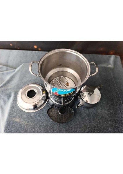 Elektrikli Semaver 4.5 Lt Gümüş Renk Bakır Malzeme ile Sıcak Tutma Özelliği