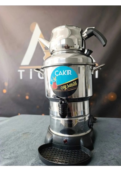Elektrikli Semaver 4.5 Lt Gümüş Renk Bakır Malzeme ile Sıcak Tutma Özelliği