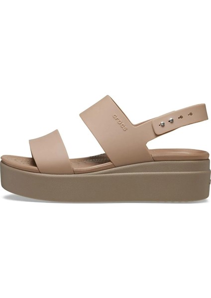 206453 Kadın Sandalet Brooklyn Low Wedge Kahverengi Silikon/Plastik ile Konforlu Tasarım