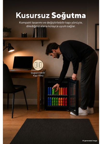 HMB-60 44 L Cam Kapılı Mini Buzdolabı (Minibar) fırsatları