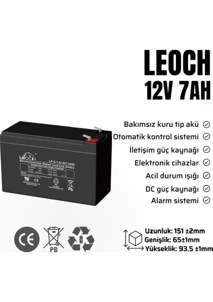 12V 7AH KURU TİP AKÜ fiyatları