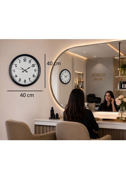 Siyah Ters Zaman 40 x 40 cm Metal Duvar Saati fırsatları