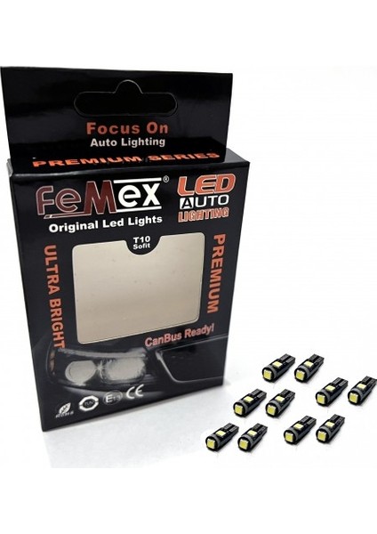 Femex Premium 10'lu Mavi T5 LED 3030 Chipset 3smd Mini LED Ampul fiyatları