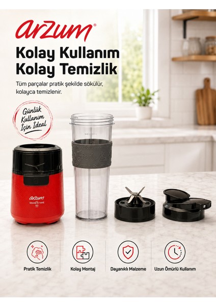 AR1211 Shake'n Take Go 550 W Kişisel Blender - Kırmızı modelleri